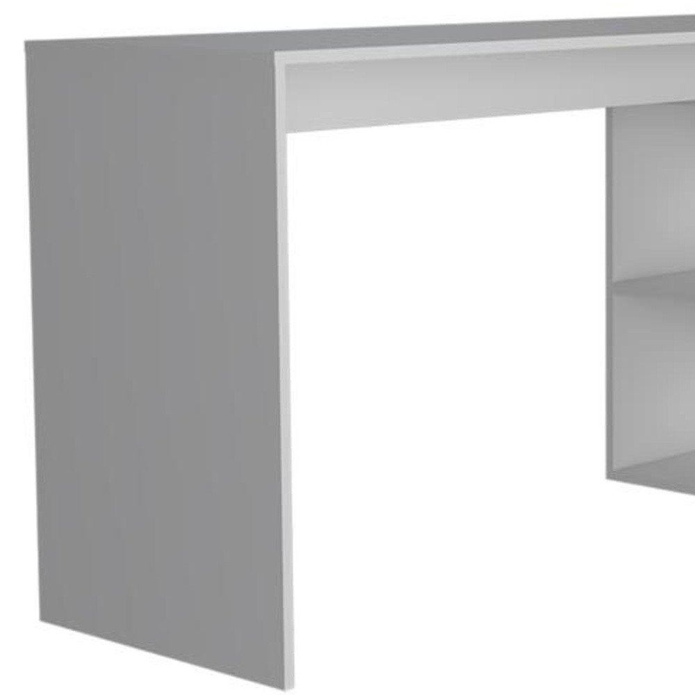 60" White L Shape Computer Desk HomeRoots
