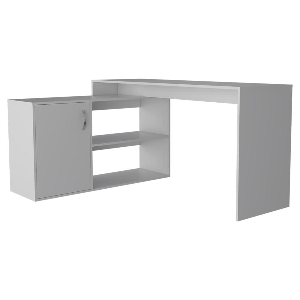 60" White L Shape Computer Desk HomeRoots
