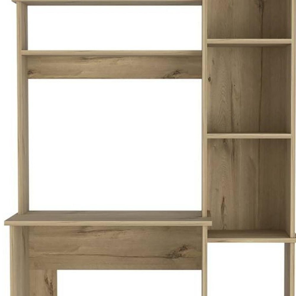 40" Natural Computer Desk With Hutch HomeRoots