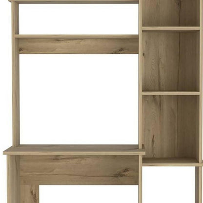 40" Natural Computer Desk With Hutch HomeRoots