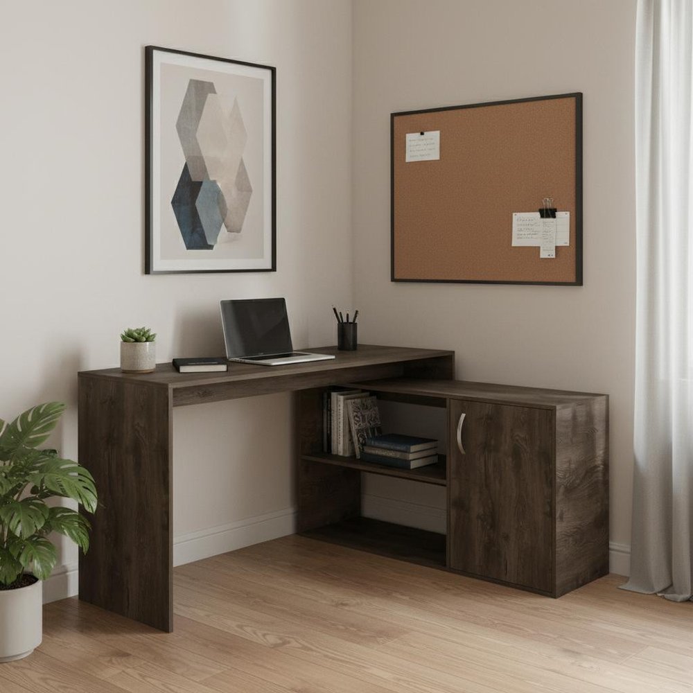 60" Dark Brown Wood Credenza Desk HomeRoots