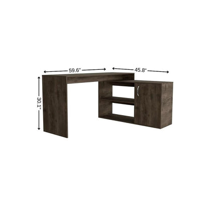 60" Dark Brown Wood Credenza Desk HomeRoots