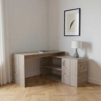 60" Light Gray L Shape Computer Desk HomeRoots