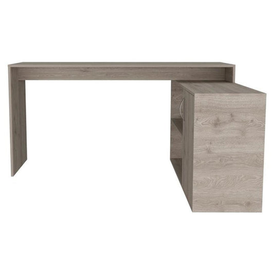 60" Light Gray L Shape Computer Desk HomeRoots