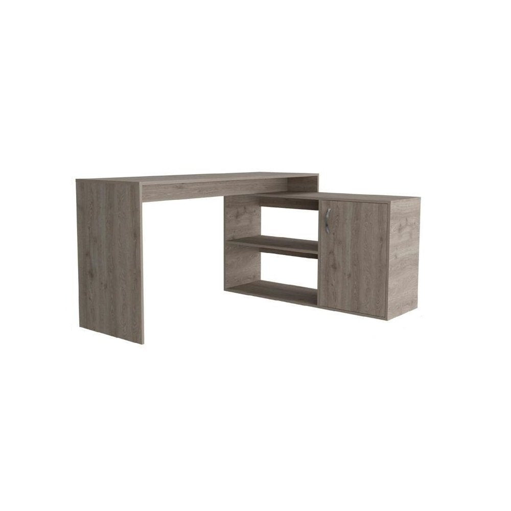 60" Light Gray L Shape Computer Desk HomeRoots