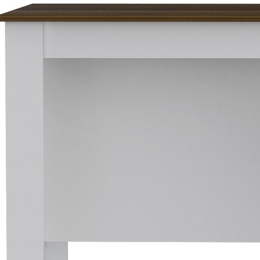 White and Brown 41" Kitchen Island With Storage HomeRoots