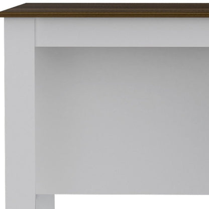 White and Brown 41" Kitchen Island With Storage HomeRoots