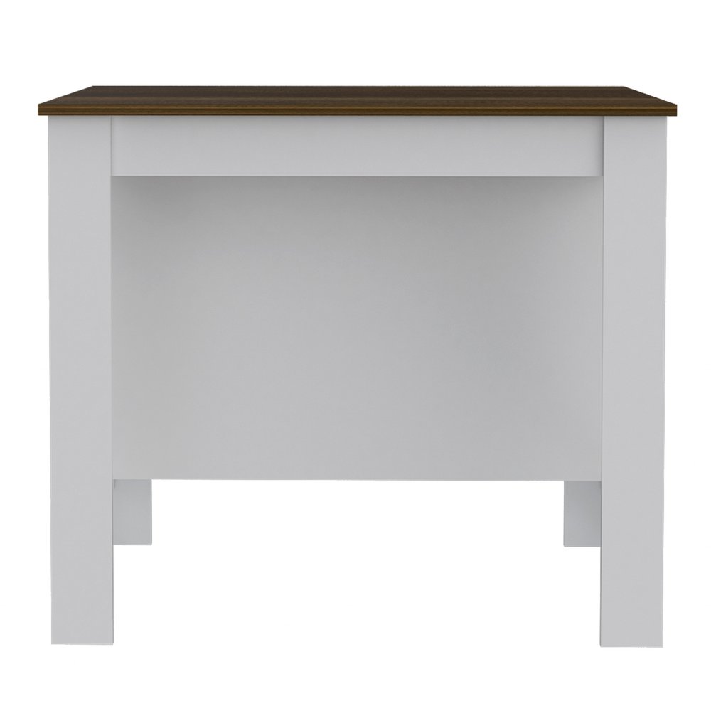White and Brown 41" Kitchen Island With Storage HomeRoots