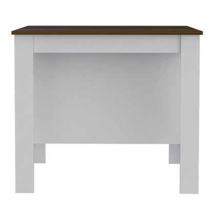 White and Brown 41" Kitchen Island With Storage HomeRoots