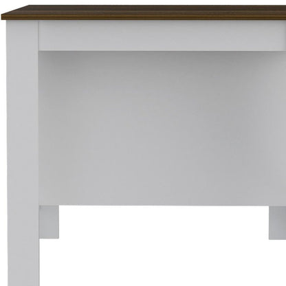 White and Brown 41" Kitchen Island With Storage HomeRoots