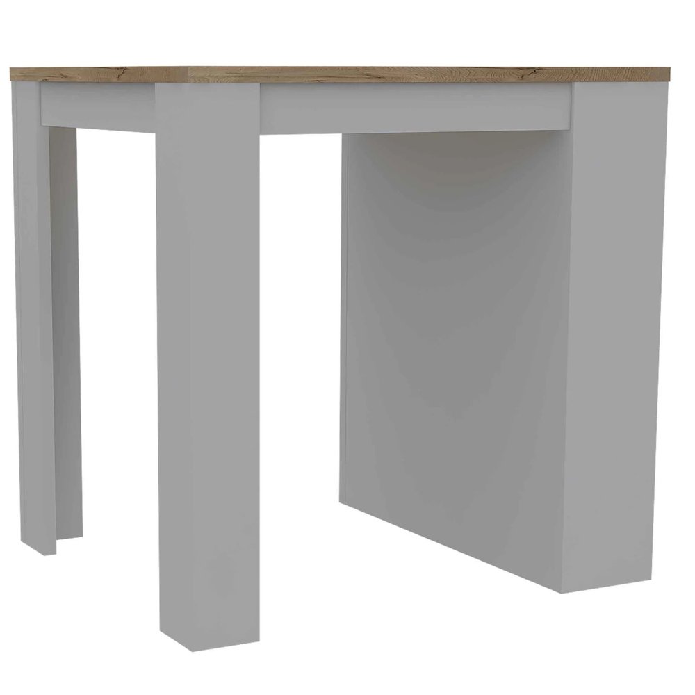 36" Natural and White Wood Kitchen Island With Storage HomeRoots