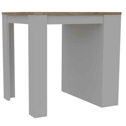 36" Natural and White Wood Kitchen Island With Storage HomeRoots