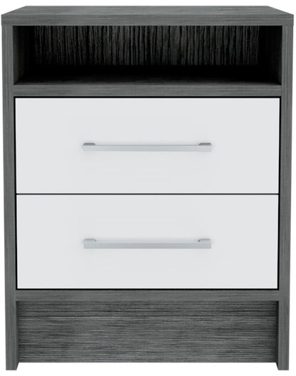 20" Wood Two Drawer Nightstand HomeRoots