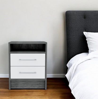 20" Wood Two Drawer Nightstand HomeRoots