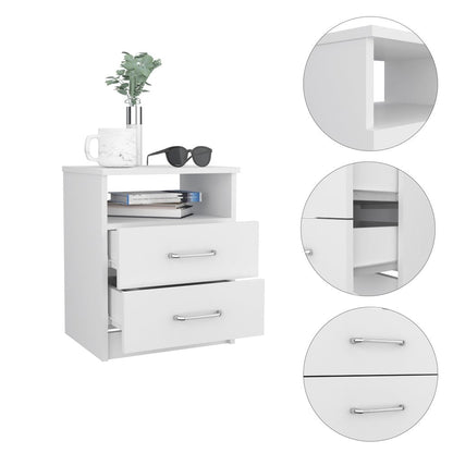 20" Wood Two Drawer Nightstand HomeRoots