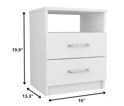 20" Wood Two Drawer Nightstand HomeRoots