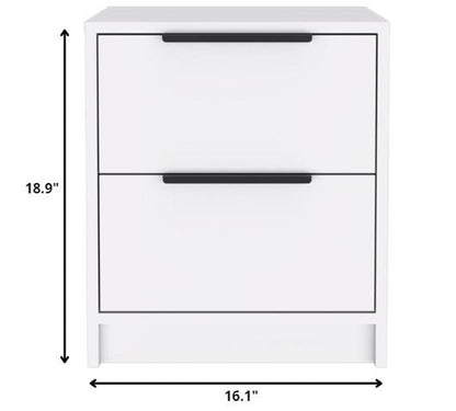 19" Wood Two Drawer Nightstand HomeRoots