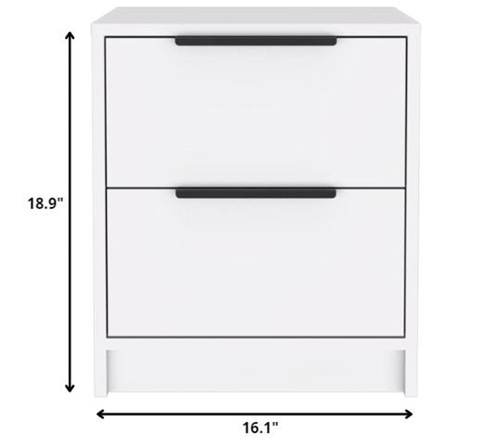 19" Wood Two Drawer Nightstand HomeRoots