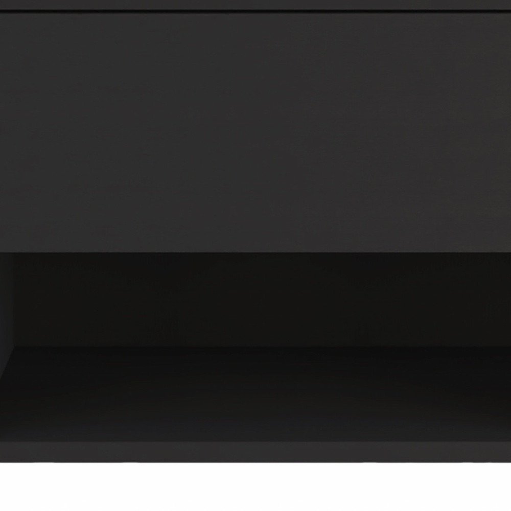 22" Black Wood One Drawer Nightstand HomeRoots