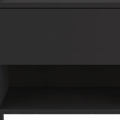 22" Black Wood One Drawer Nightstand HomeRoots