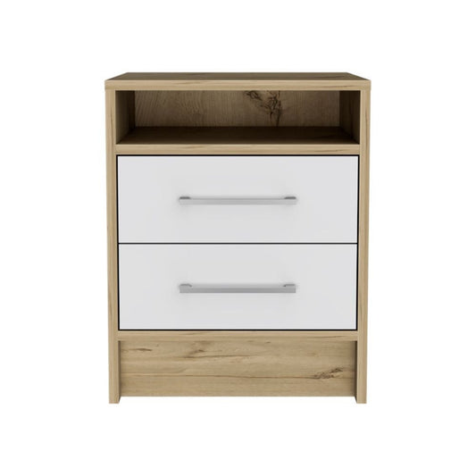 20" Wood Two Drawer Nightstand HomeRoots