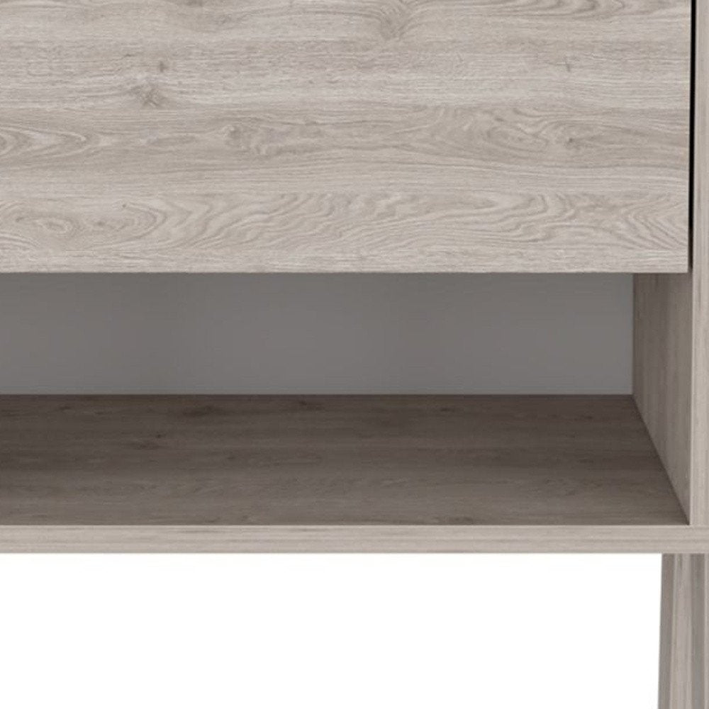 22" Light Gray Wood One Drawer Nightstand HomeRoots