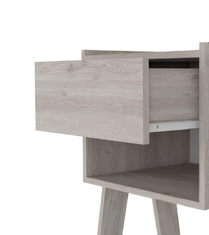 22" Light Gray Wood One Drawer Nightstand HomeRoots