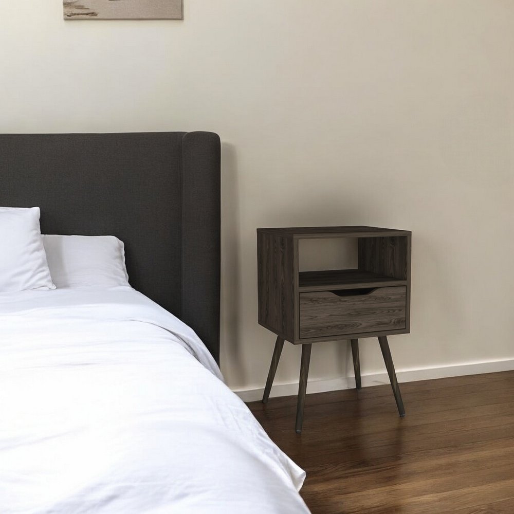 25" Wood One Drawer Nightstand HomeRoots