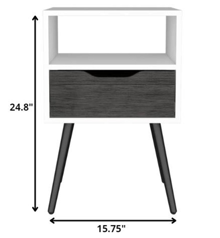 25" Wood One Drawer Nightstand HomeRoots