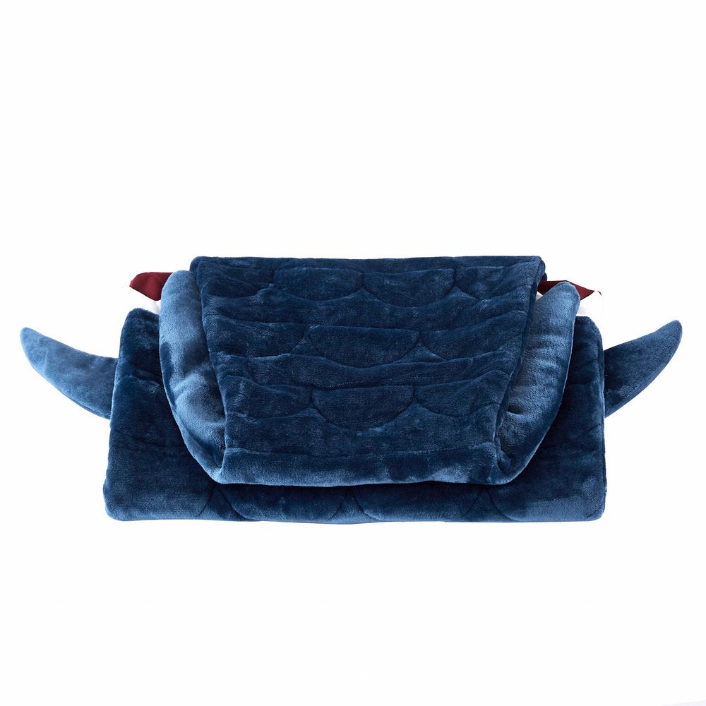 Navy Blue Shark Weighted Throw Blanket HomeRoots