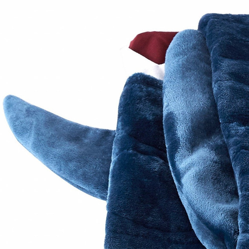 Navy Blue Shark Weighted Throw Blanket HomeRoots