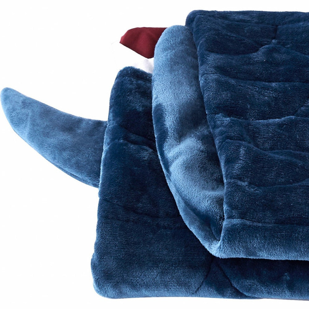 Navy Blue Shark Weighted Throw Blanket