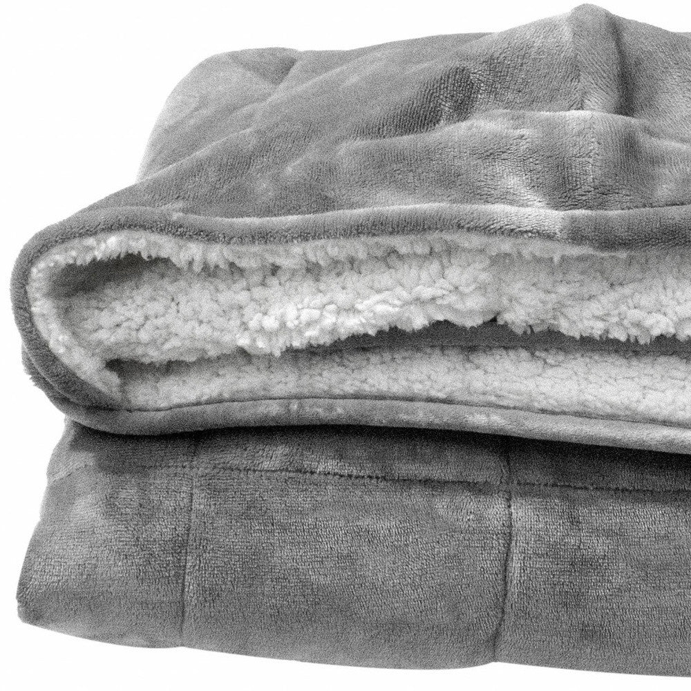 Grey Deluxe Hooded Weighted Velvet Throw Blanket