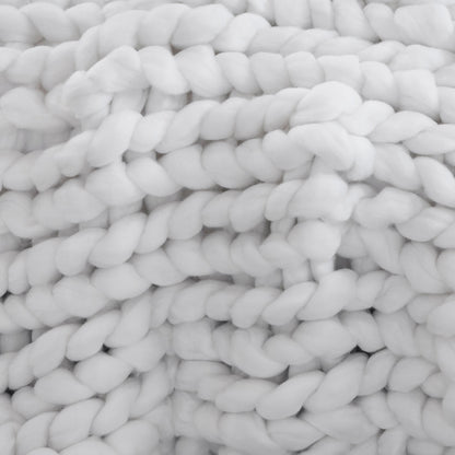 White Chunky Knit Throw Blanket