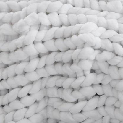 White Chunky Knit Throw Blanket HomeRoots