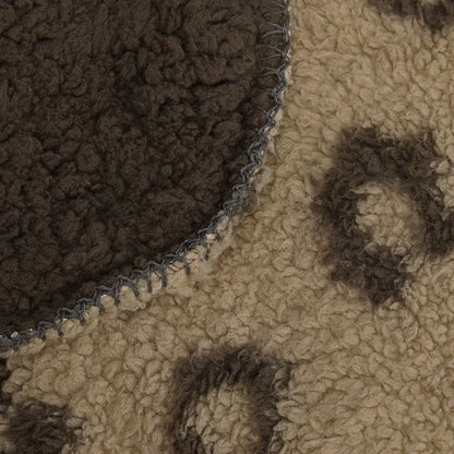 Tan Reverse and Brown Printed Sherpa and Sherpa Throw Blanket HomeRoots