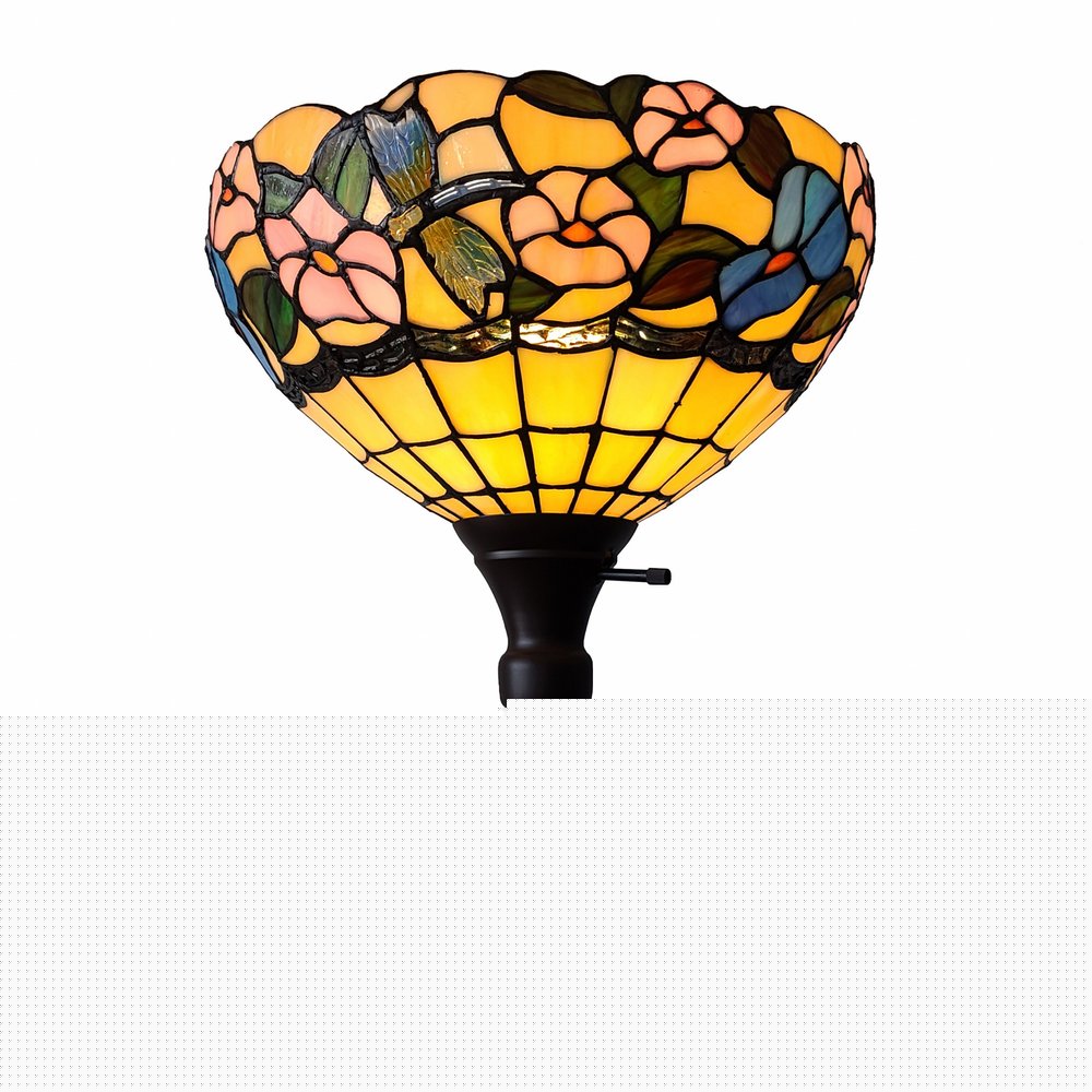 70" Green And Black Floor Lamp With Green Glass Bowl Shade HomeRoots