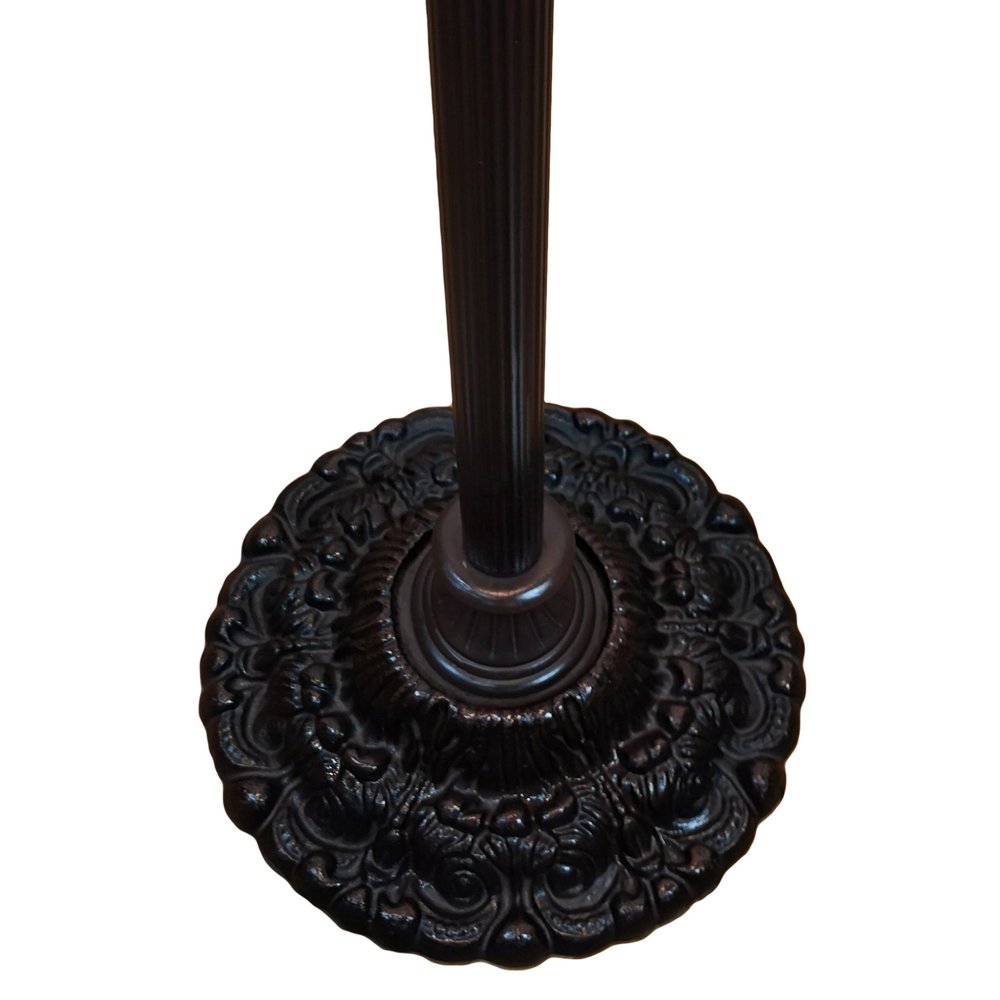69" Black And Red Torchiere Floor Lamp With Red Dragonfly Glass Dome Shade — view 5