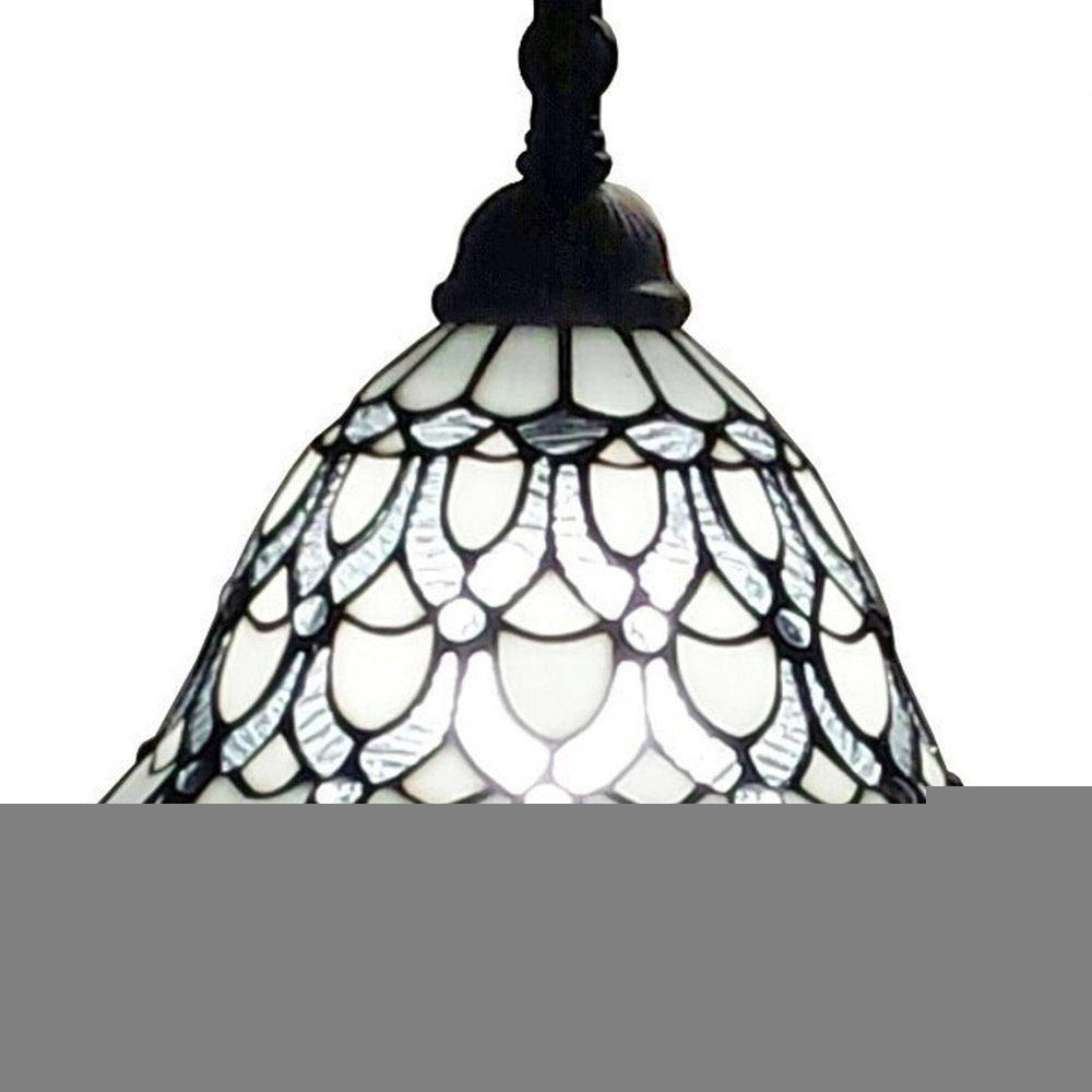 62" Brown Traditional Shaped Floor Lamp With White Stained Glass Bowl Shade HomeRoots