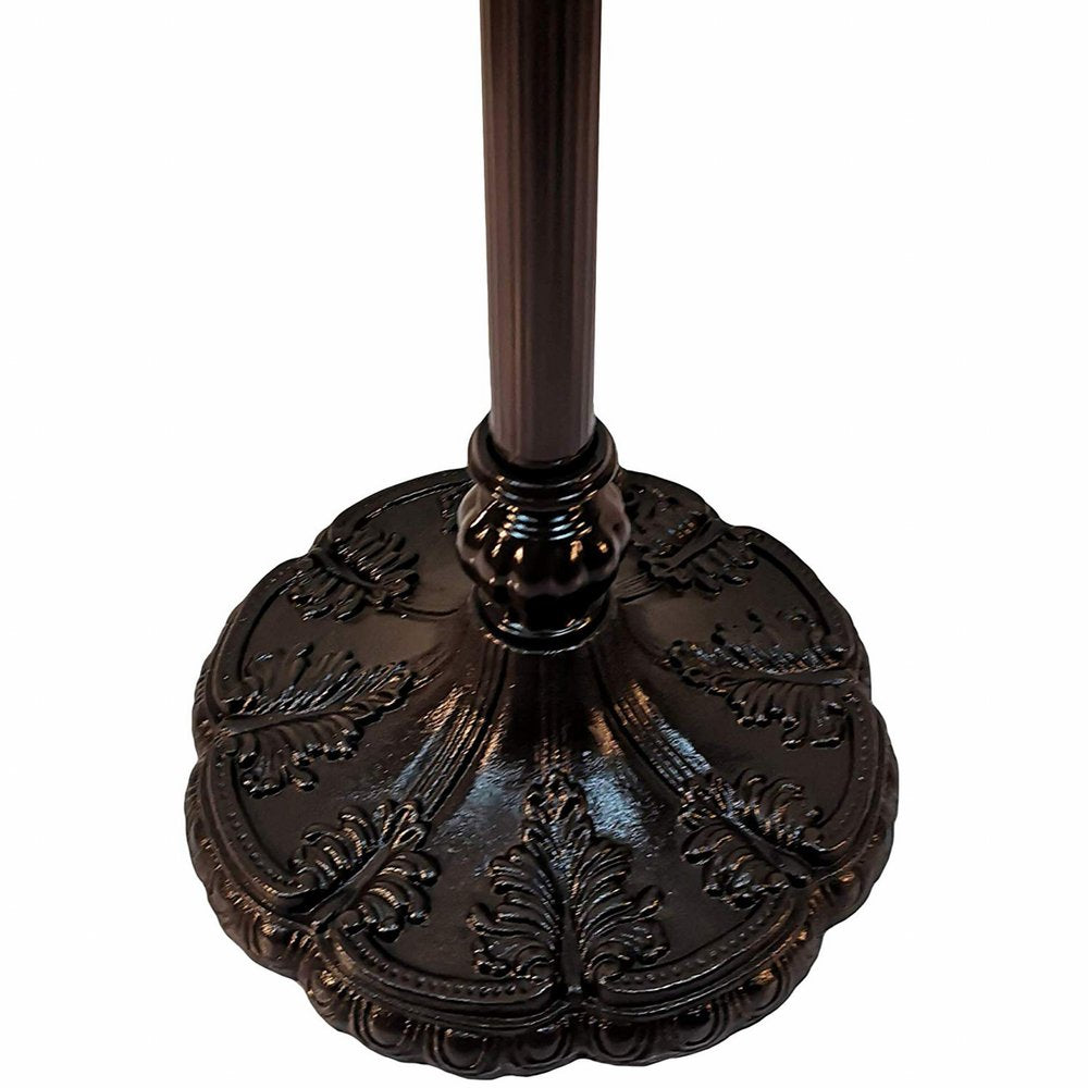 62" Brown And White Floor Lamp With White Glass Bowl Shade HomeRoots