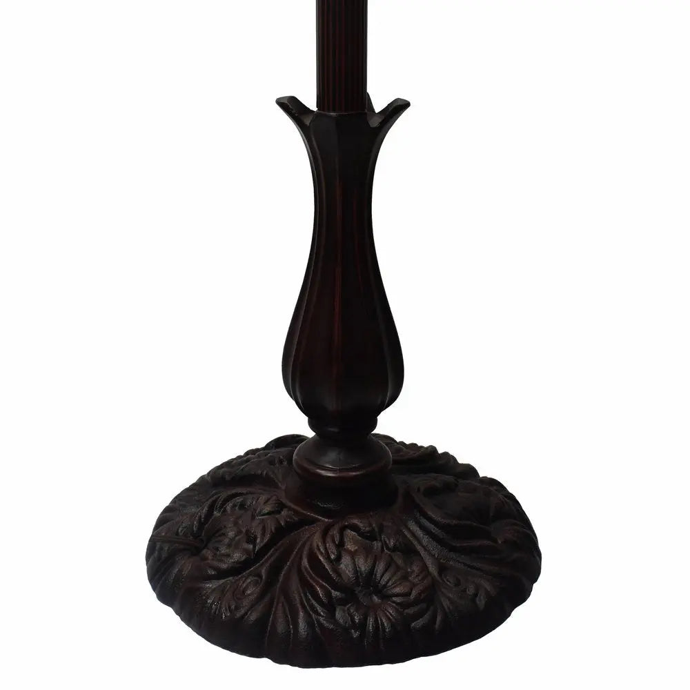 62" Brown And White Floor Lamp With White Glass Bowl Shade HomeRoots