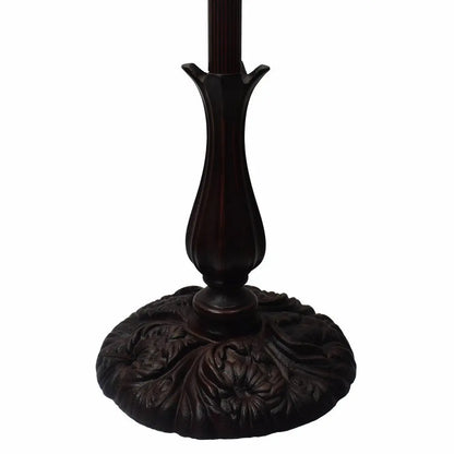 62" Brown And White Floor Lamp With White Glass Bowl Shade HomeRoots