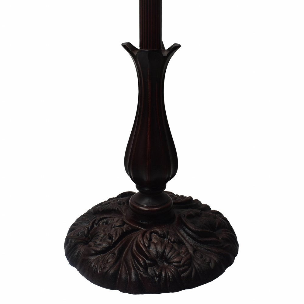 62" Brown And White Floor Lamp With White Glass Bowl Shade HomeRoots