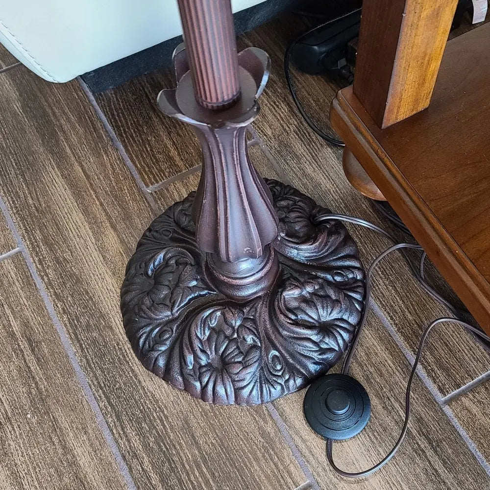 62" Brown And White Floor Lamp With White Glass Bowl Shade HomeRoots