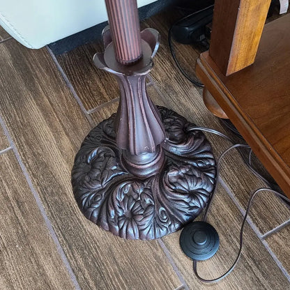 62" Brown And White Floor Lamp With White Glass Bowl Shade HomeRoots