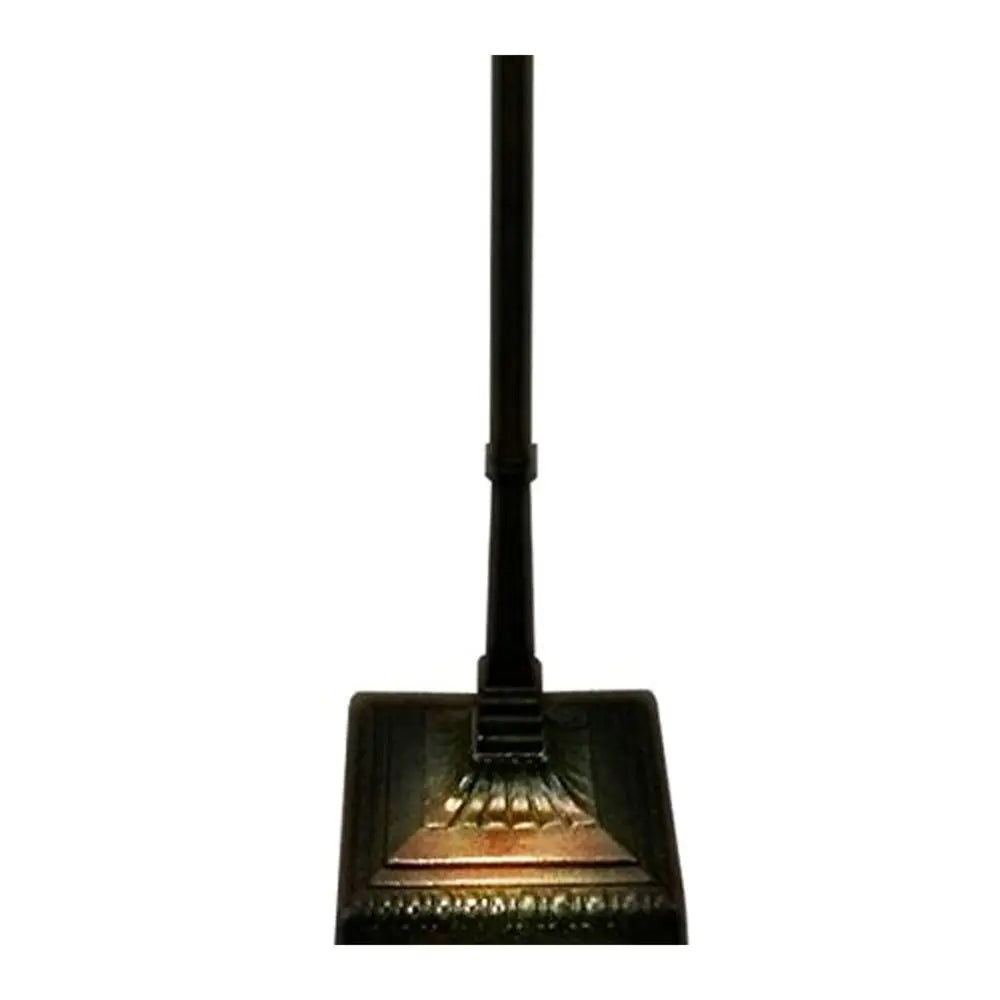 62" Espresso Two Light Torchiere Floor Lamp With Blue Flowers Glass Cone Shade HomeRoots