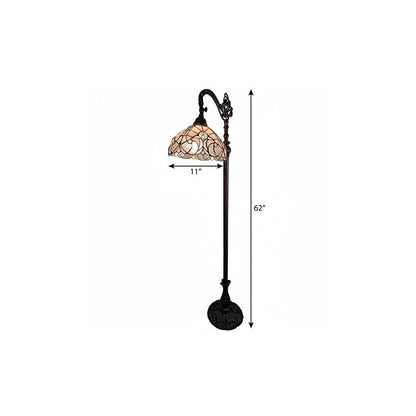 62" Brown And White Floor Lamp With White Glass Bowl Shade HomeRoots