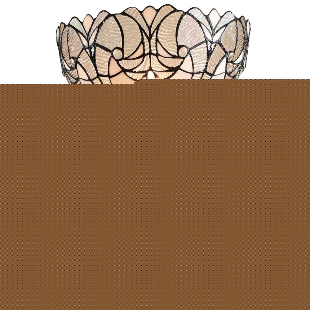 62" Brown Torchiere Floor Lamp With White Tiffany Style Glass Dome Shade HomeRoots