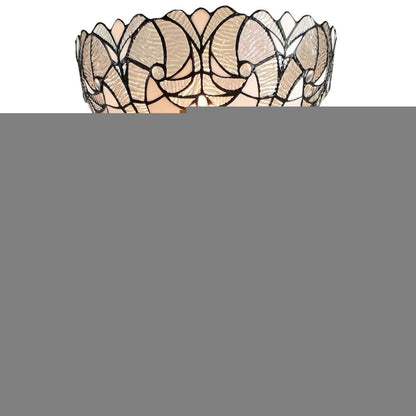 62" Brown Torchiere Floor Lamp With White Tiffany Style Glass Dome Shade HomeRoots