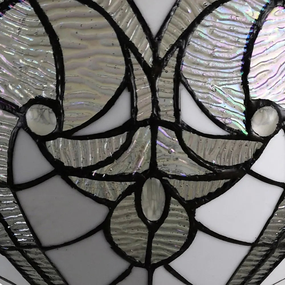 62" Brown Torchiere Floor Lamp With White Tiffany Style Glass Dome Shade HomeRoots